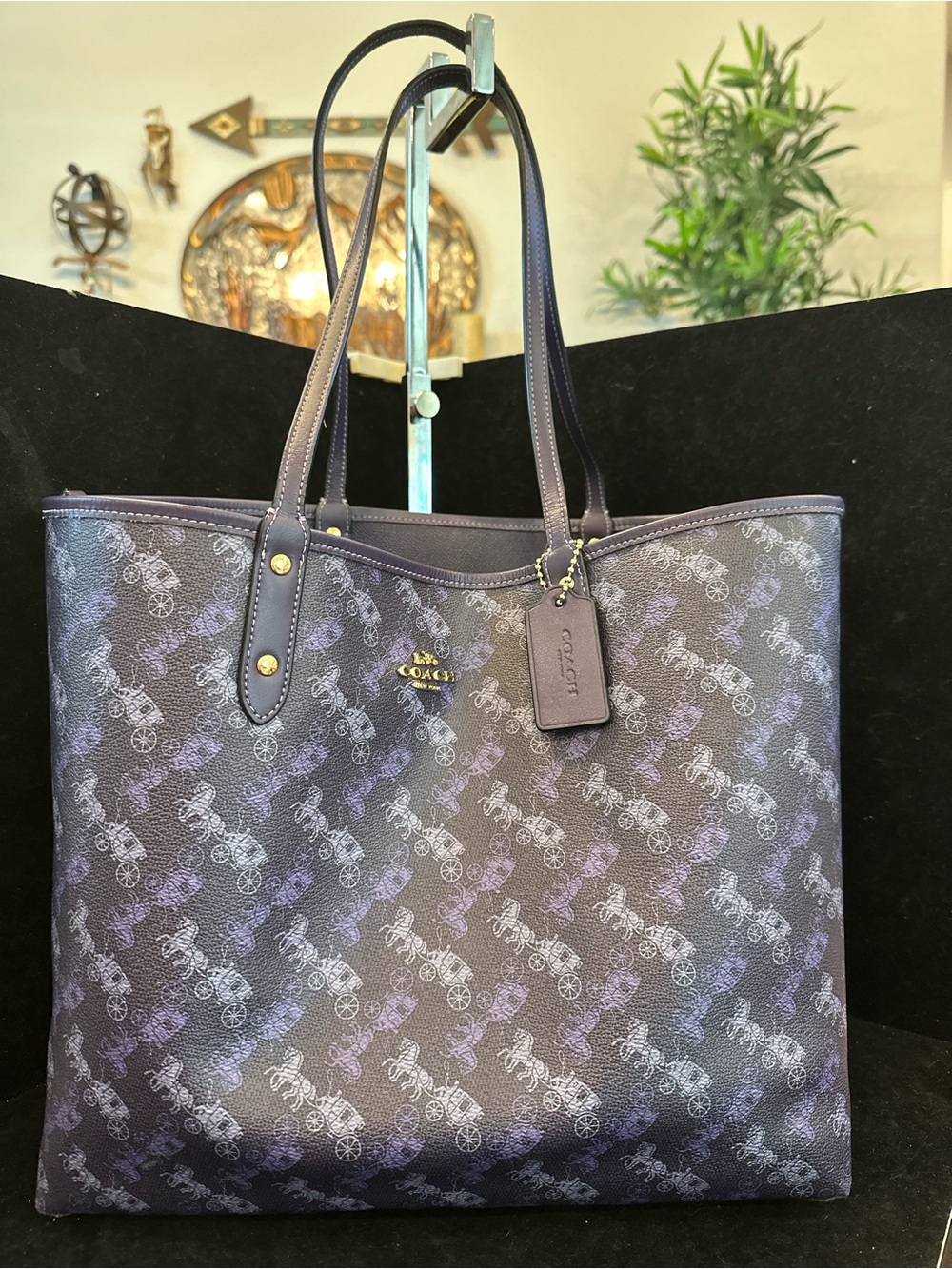 Coach #006 Purple Reversible Signature Horse & Carriage Tote - Picture 12 of 13